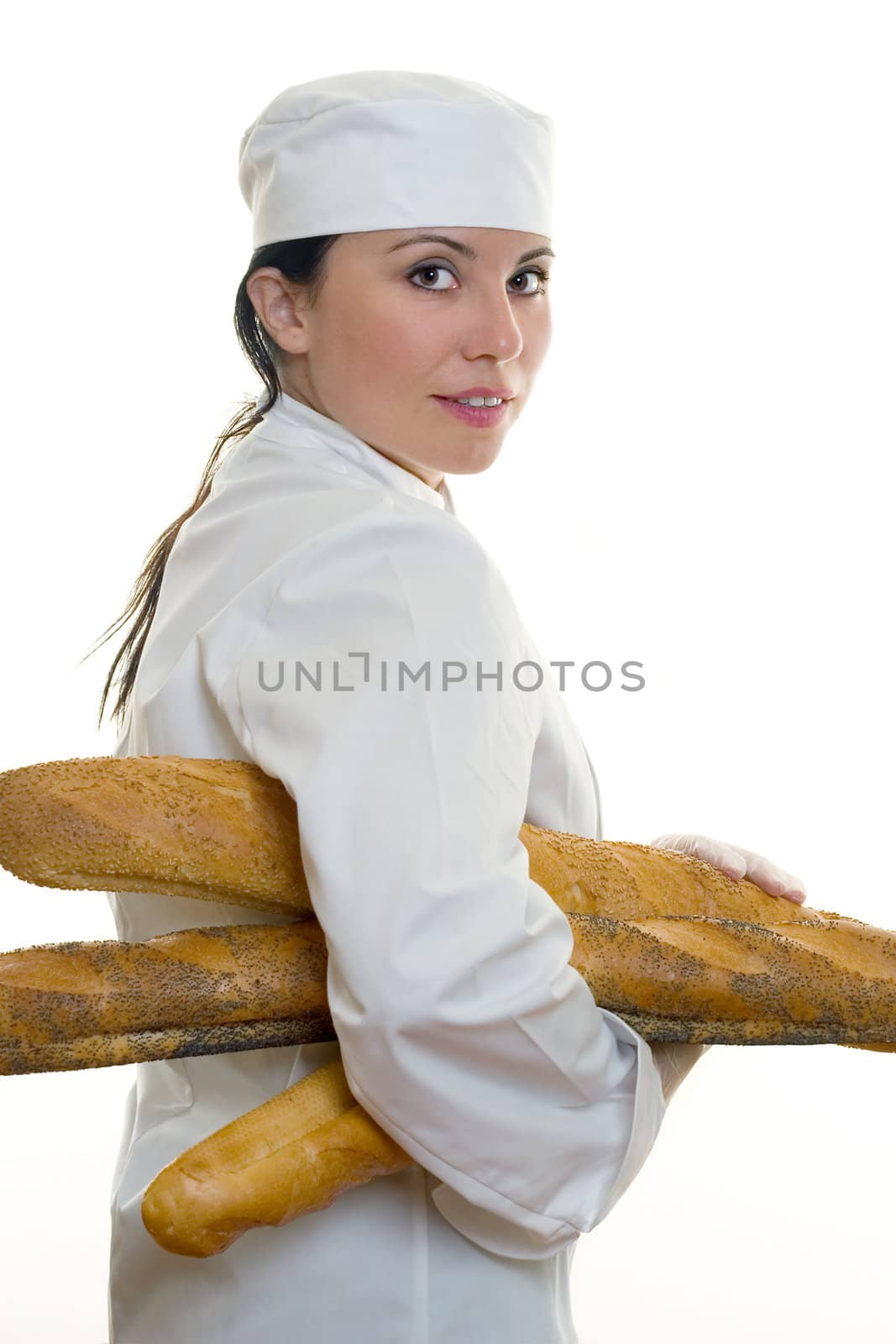 Baker looking over shoulder