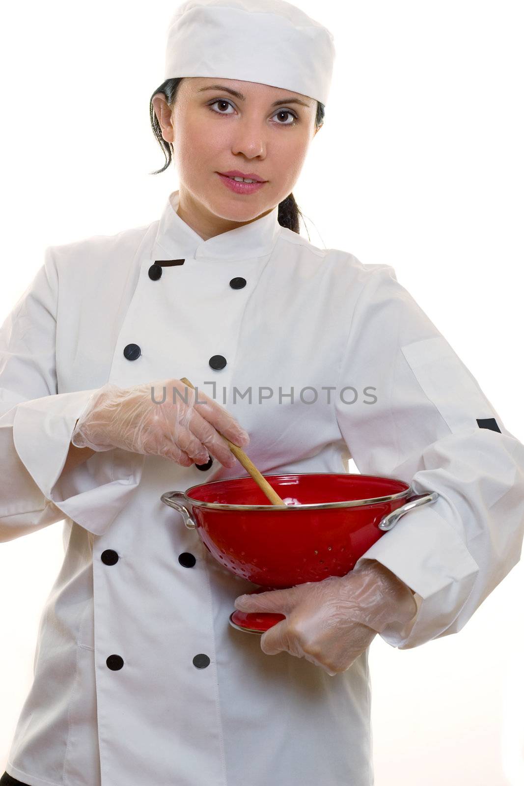 Chef holding kitchen utensils