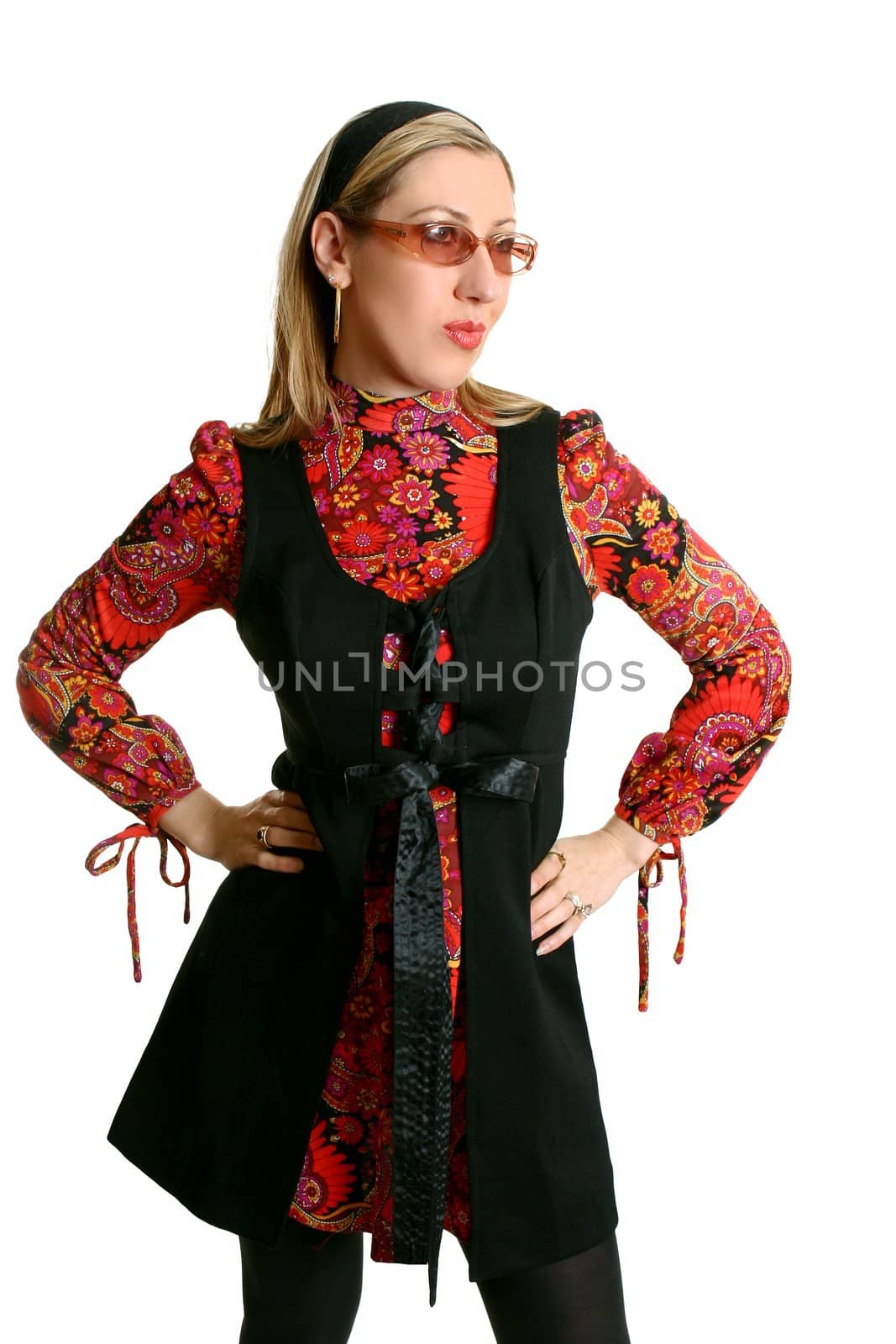 Woman in paisley outfit and tunic