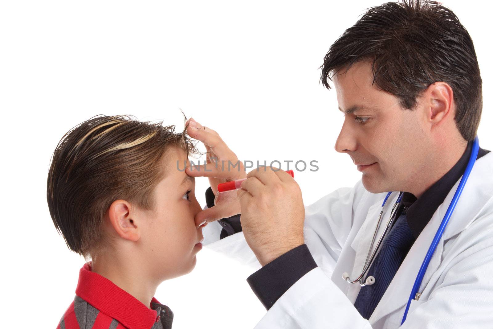 Doctor checking patient eyes by lovleah