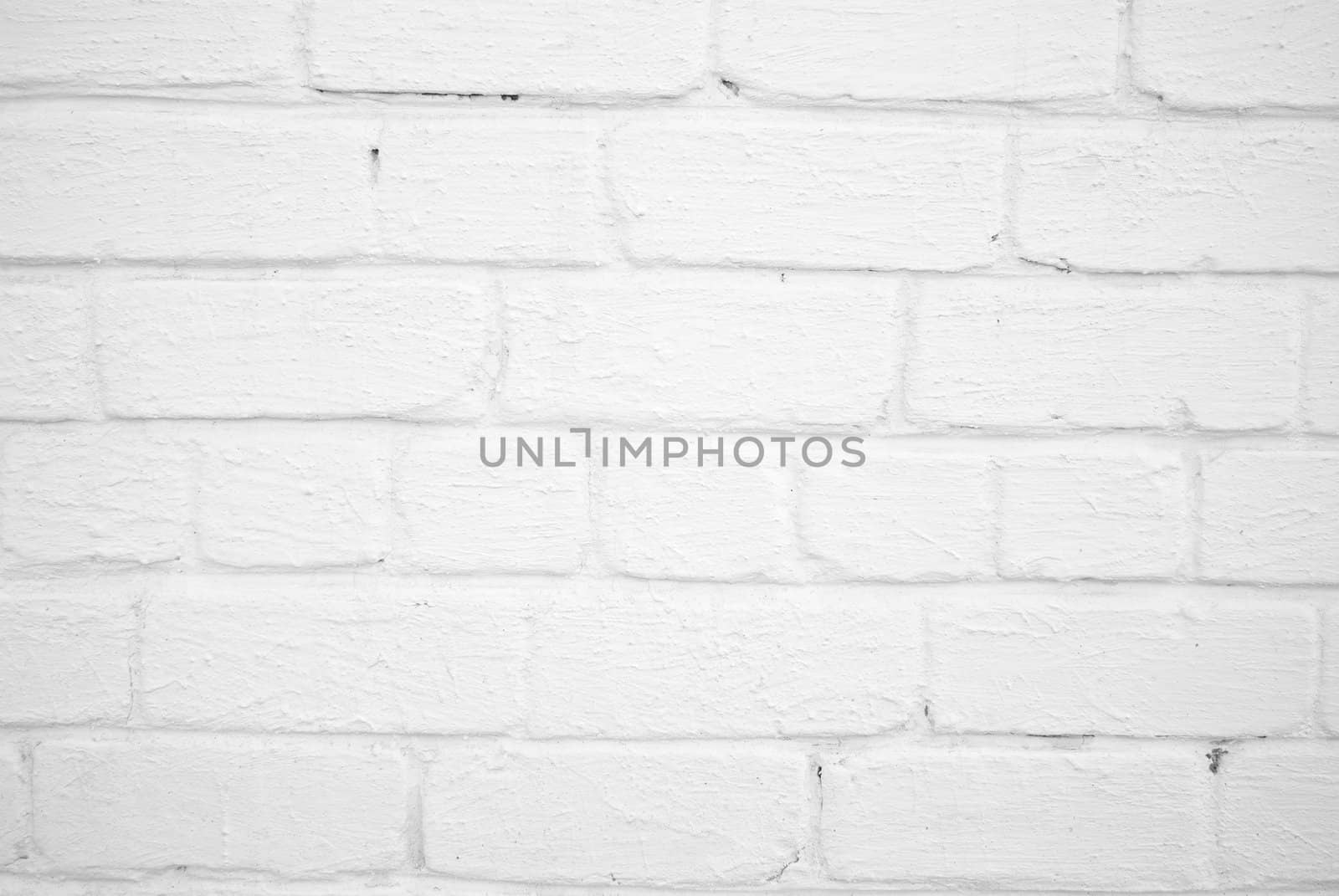 Background with old white painted brick wall