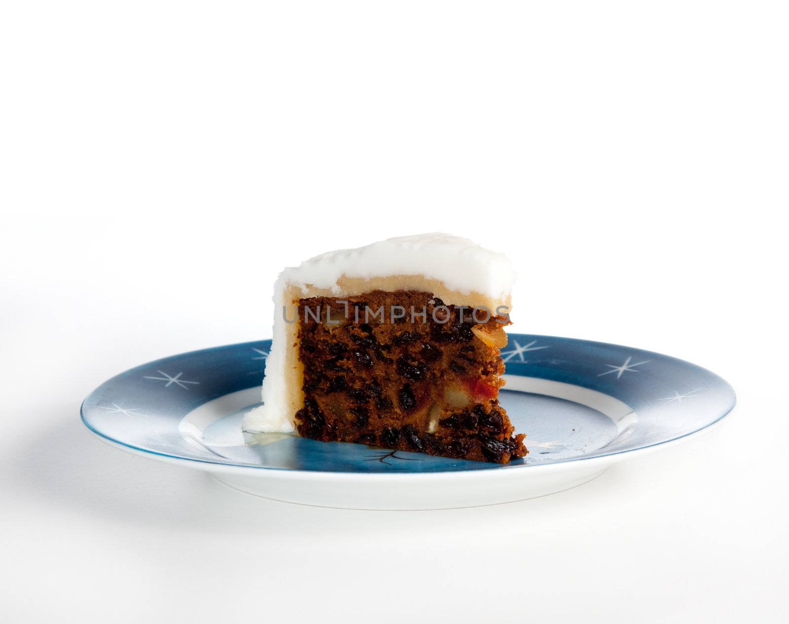 Slice of traditional xmas cake by steheap