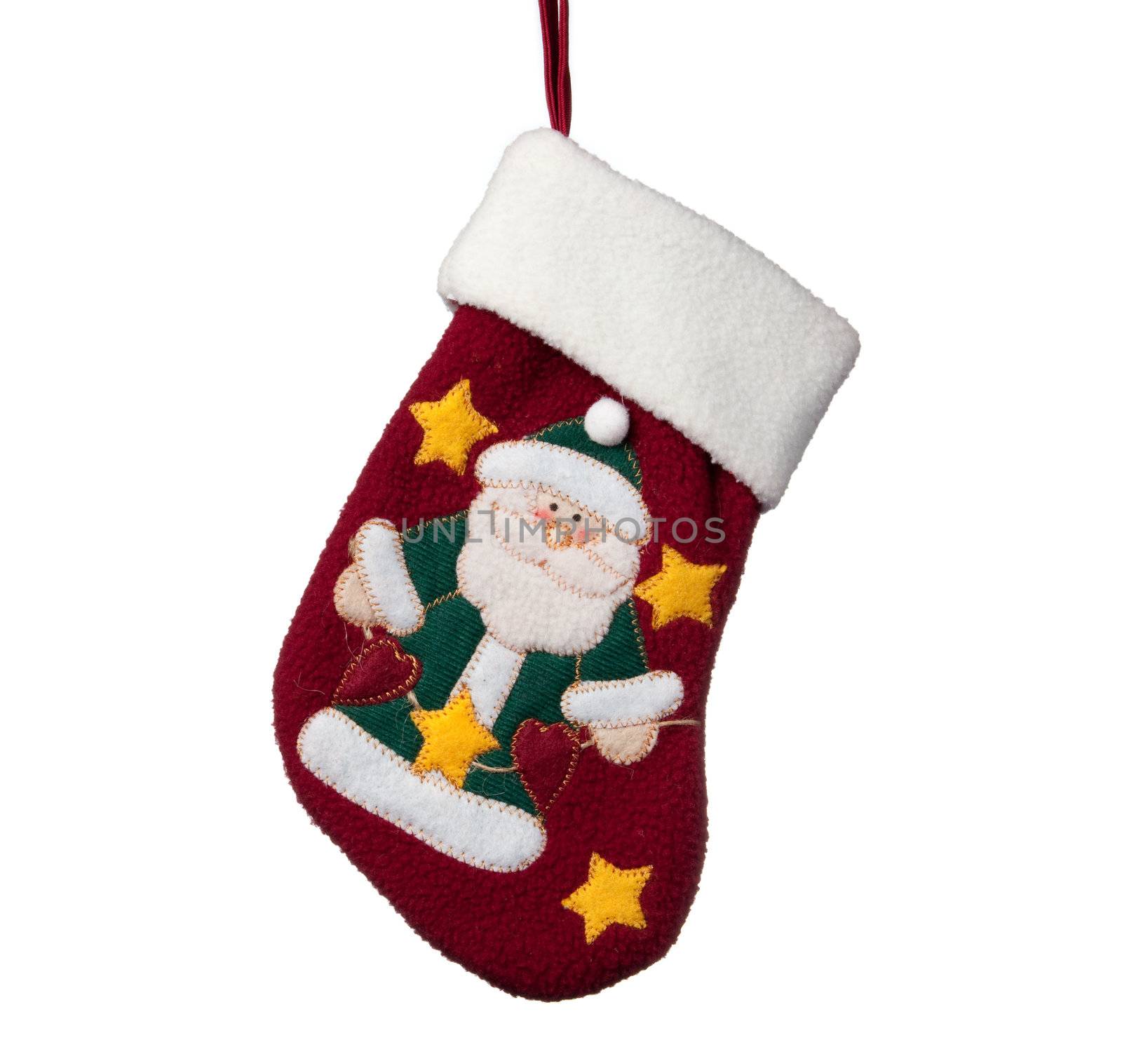 Child's Xmas stocking isolated by steheap