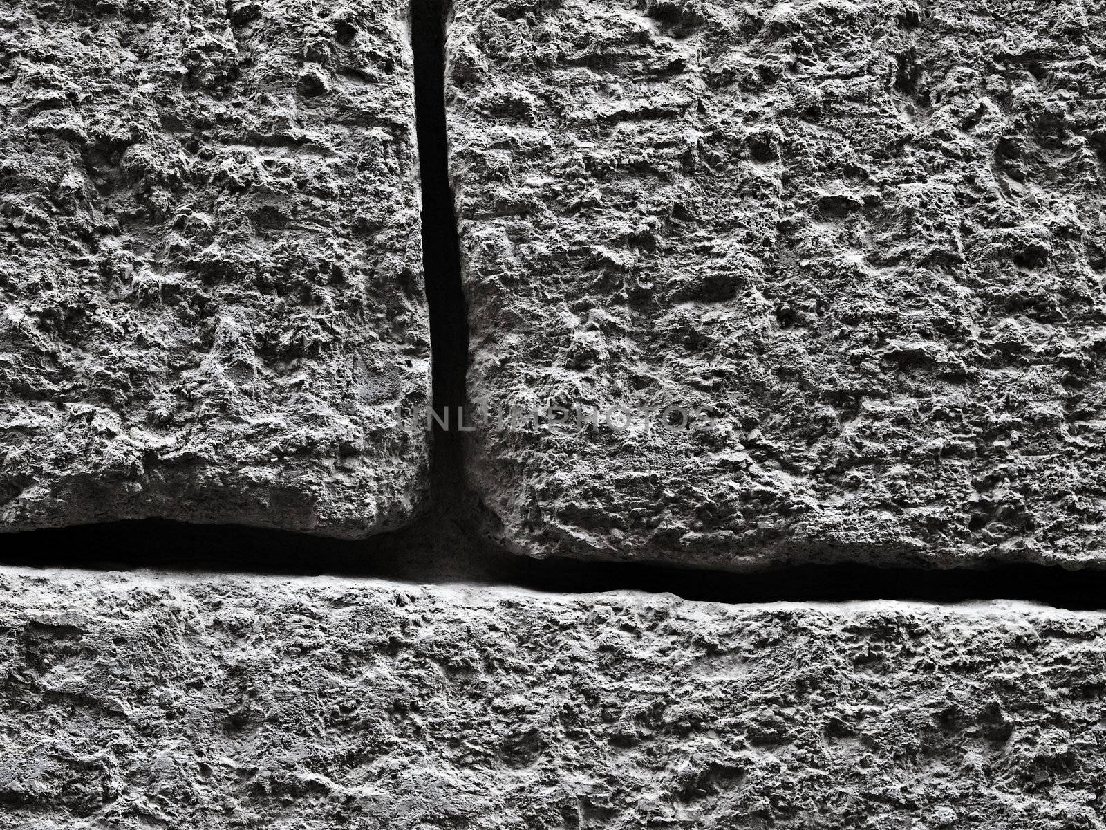 Texture and detail of an old limestone wall