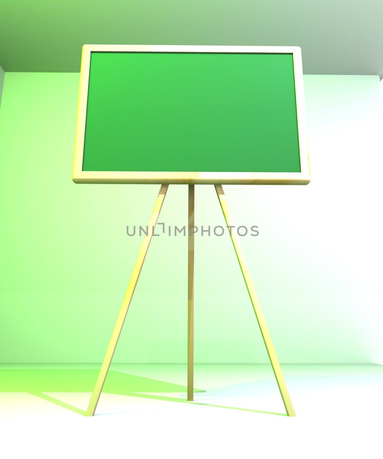 3D rendered Chalkboard. Retro Style.
