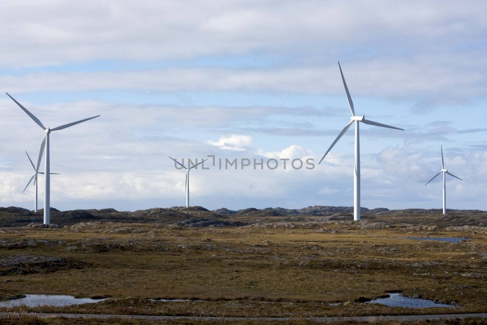 Windmills in Smola, Norway. 