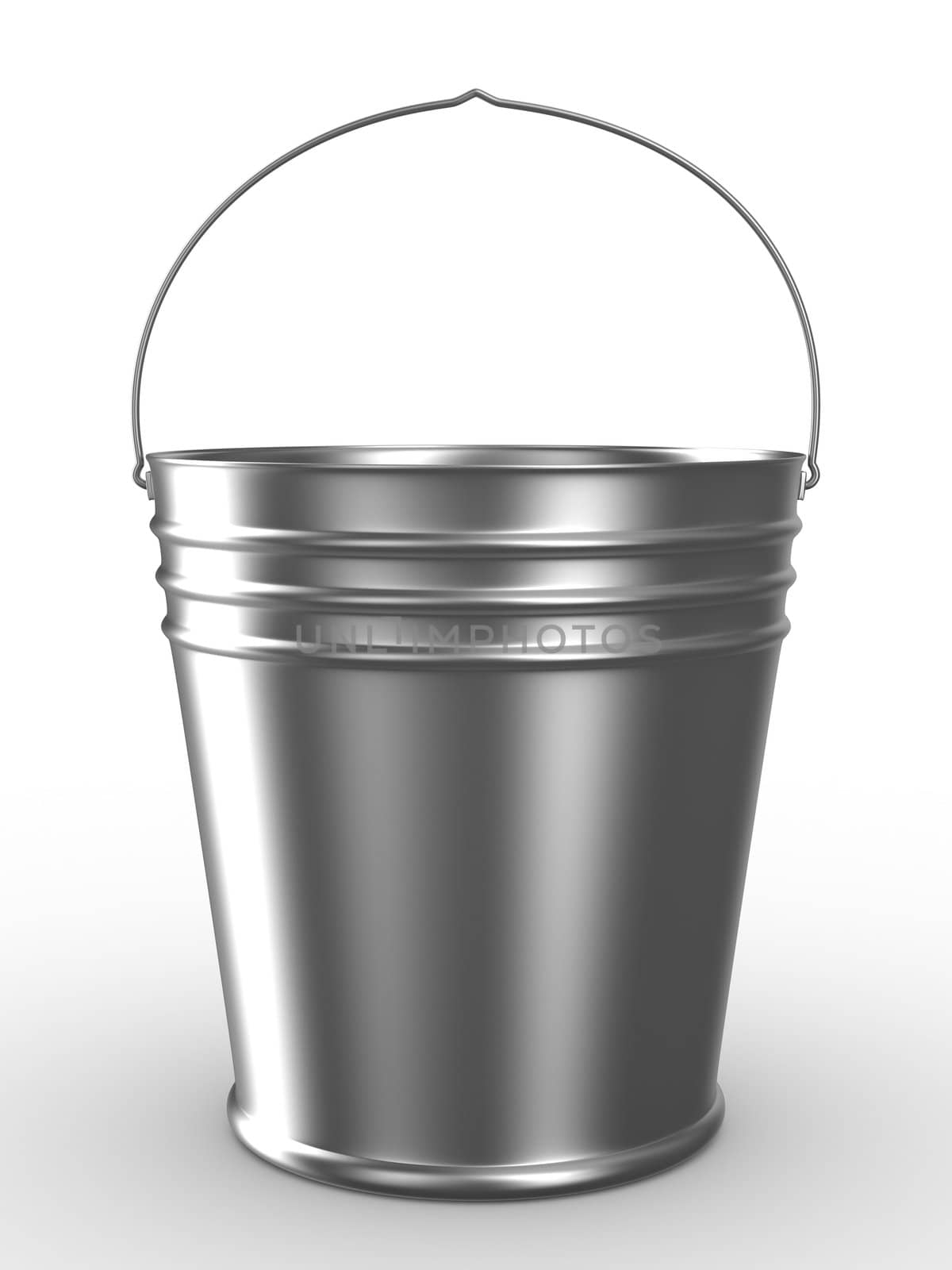 Bucket on white background. Isolated 3D image