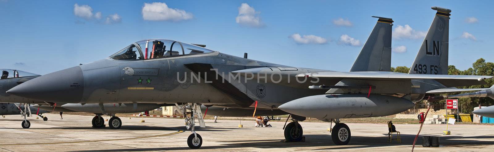 LUQA, MALTA - SEP 26 - F15 Eagle piloted by Lt. Col. Mike King during the Malta International Airshow 26th September 2009
