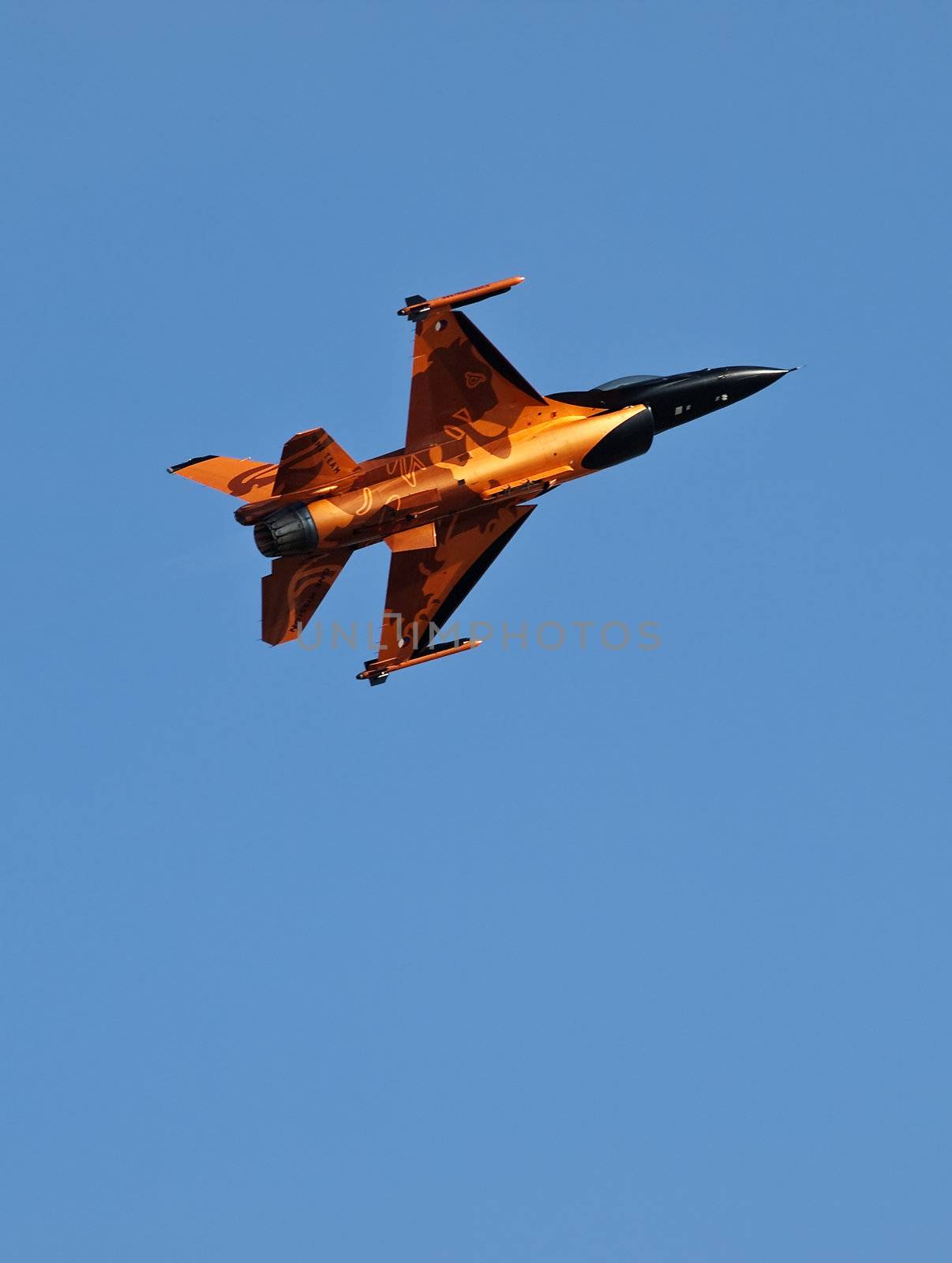 LUQA, MALTA - SEP 26 - F16 of the RNLAF Demoteam flied by Capt. Ralph (Sheik) Aarts during the Malta International Airshow 26th September 2009