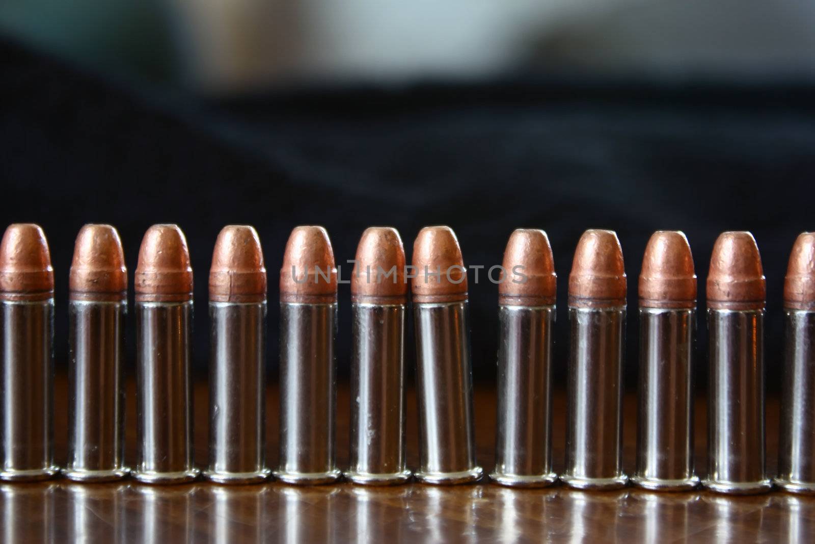 bullets lined up in a row