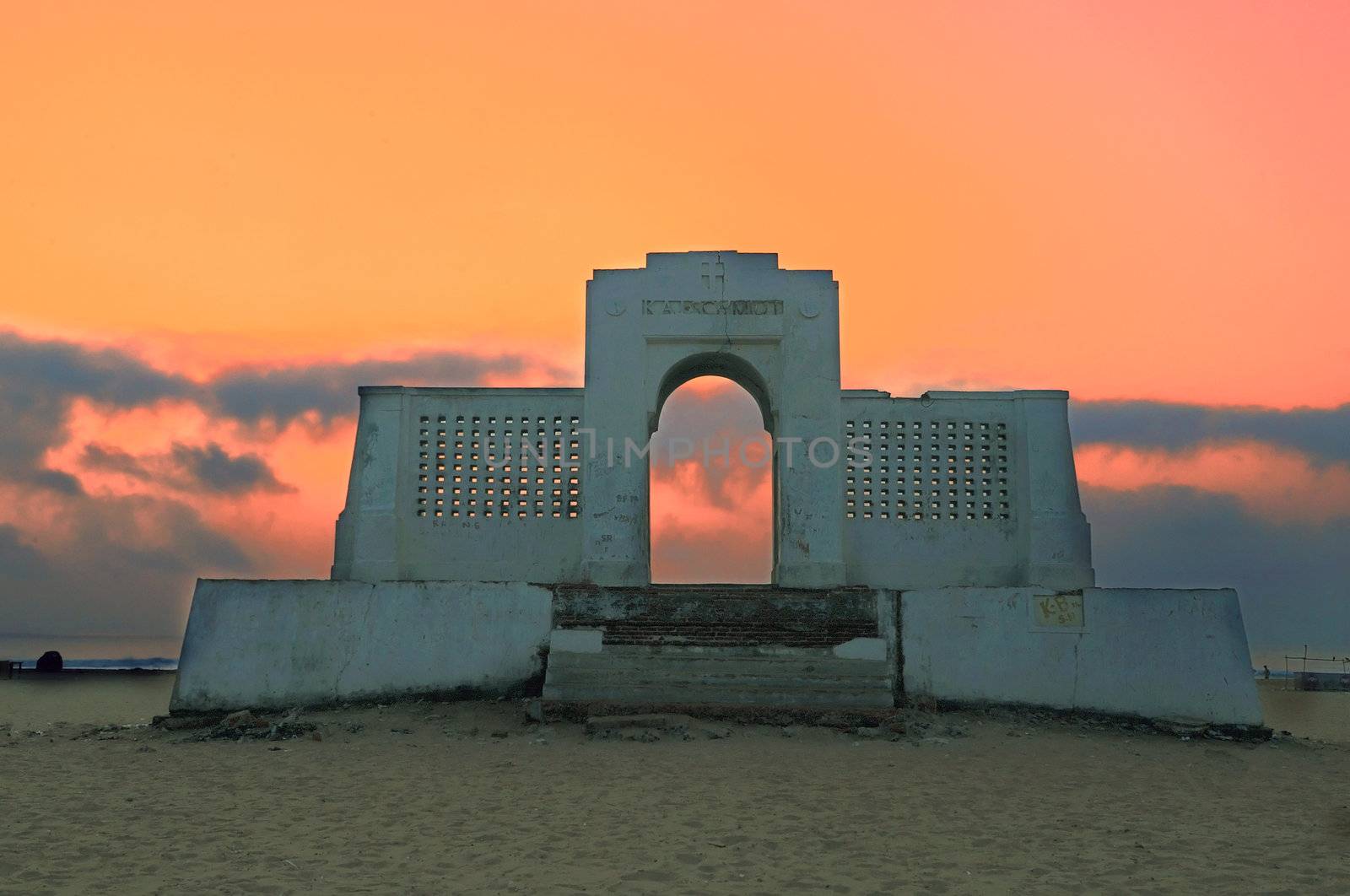 A beautiful sunrise at a beach in Chennai India