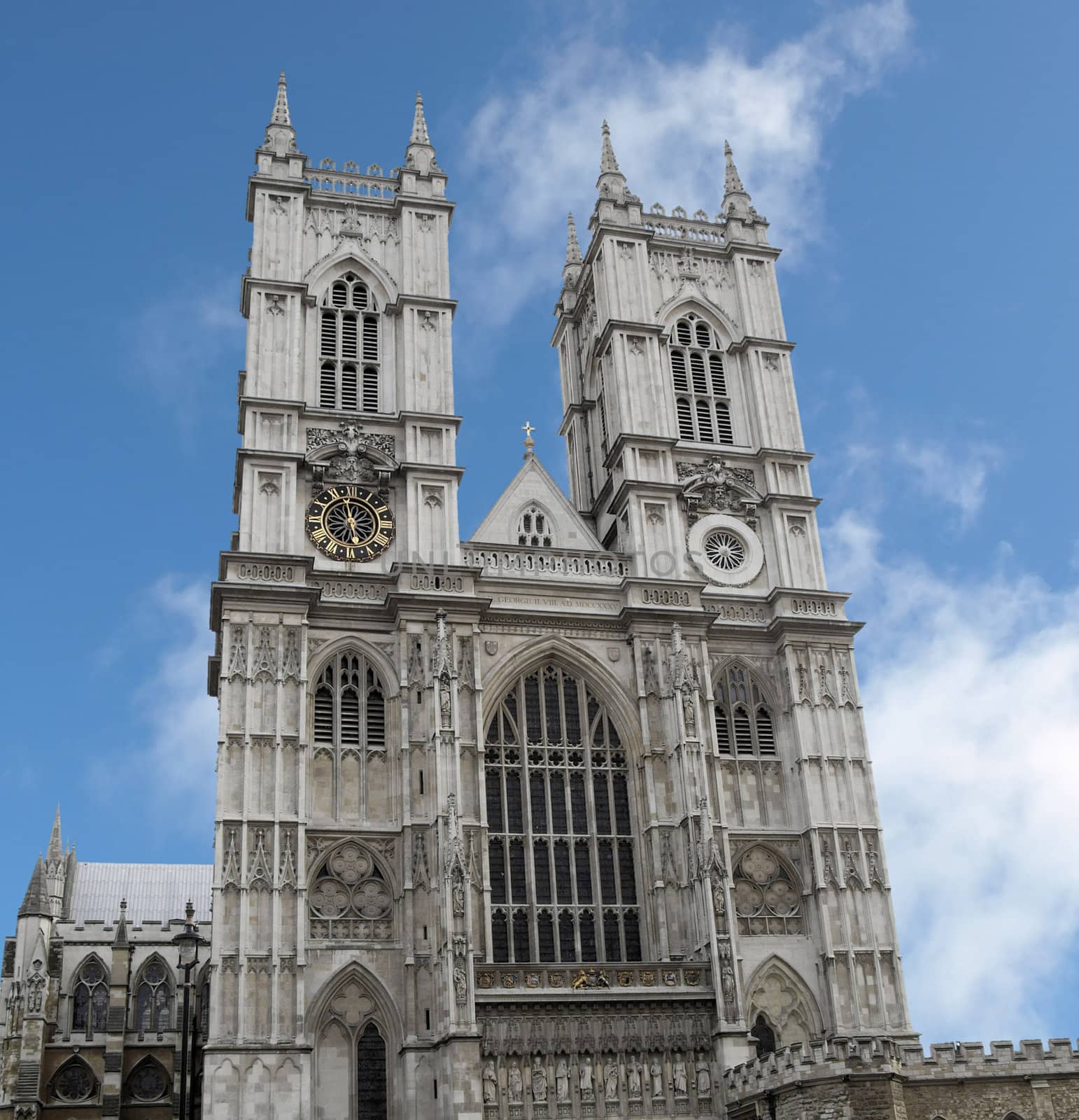 The gothic Westminster Abbey church in London, UK