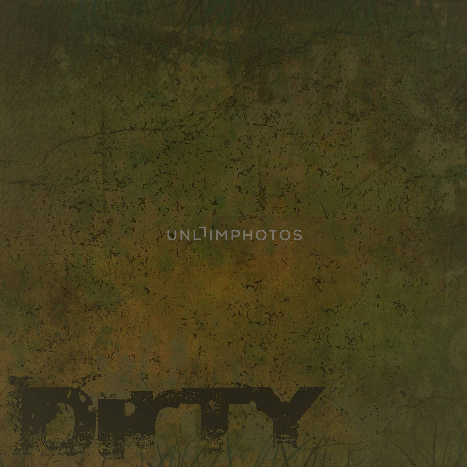 Grunge brown dirty looking background with brown stains and the word dirty displayed and copy space