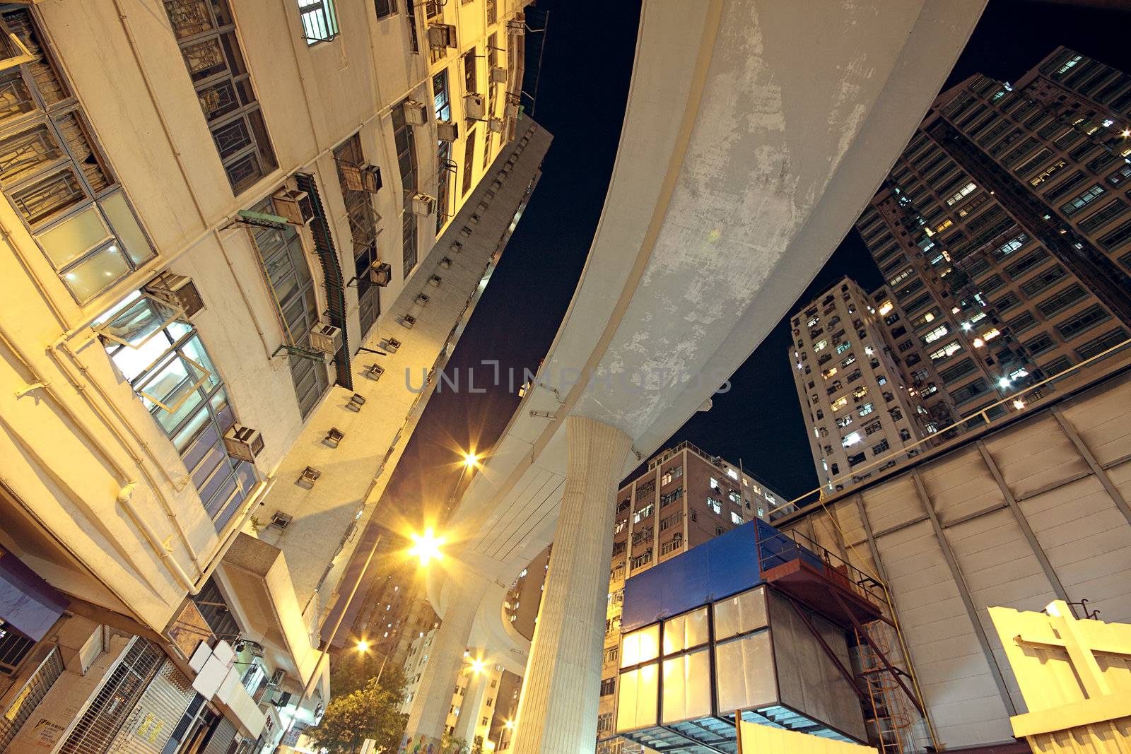 Higher traffic bridge in downtown, hongkong hill road