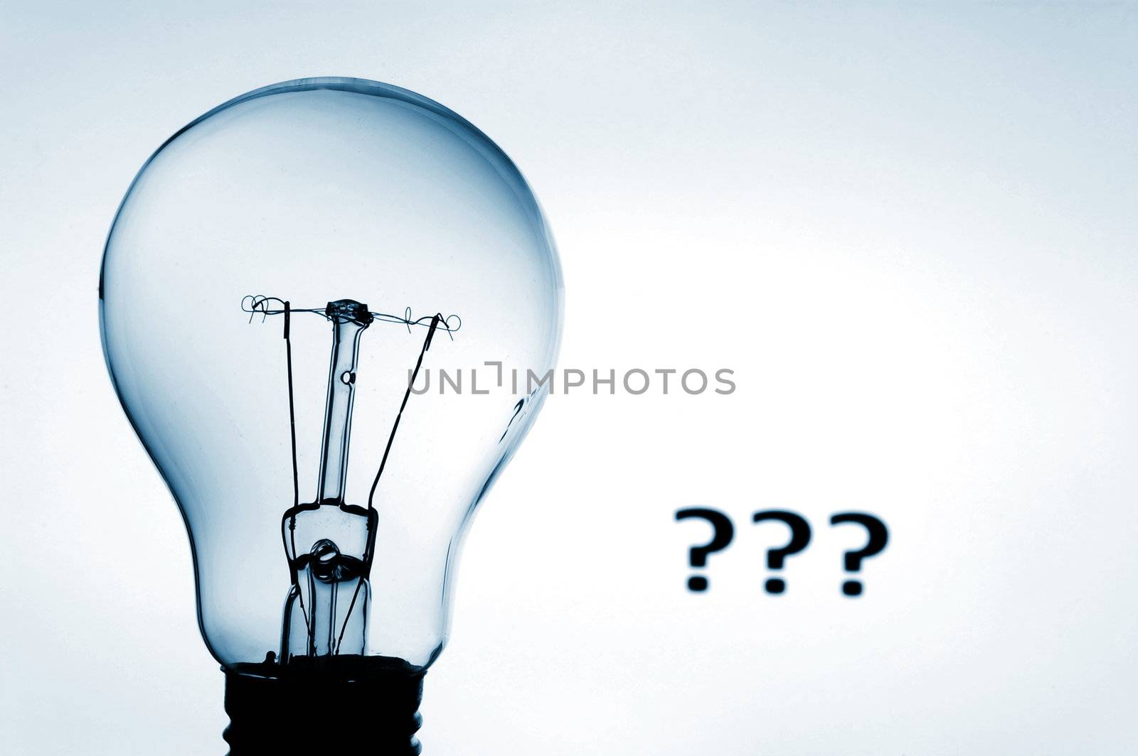 bulb and question mark showing concept of solving a problem