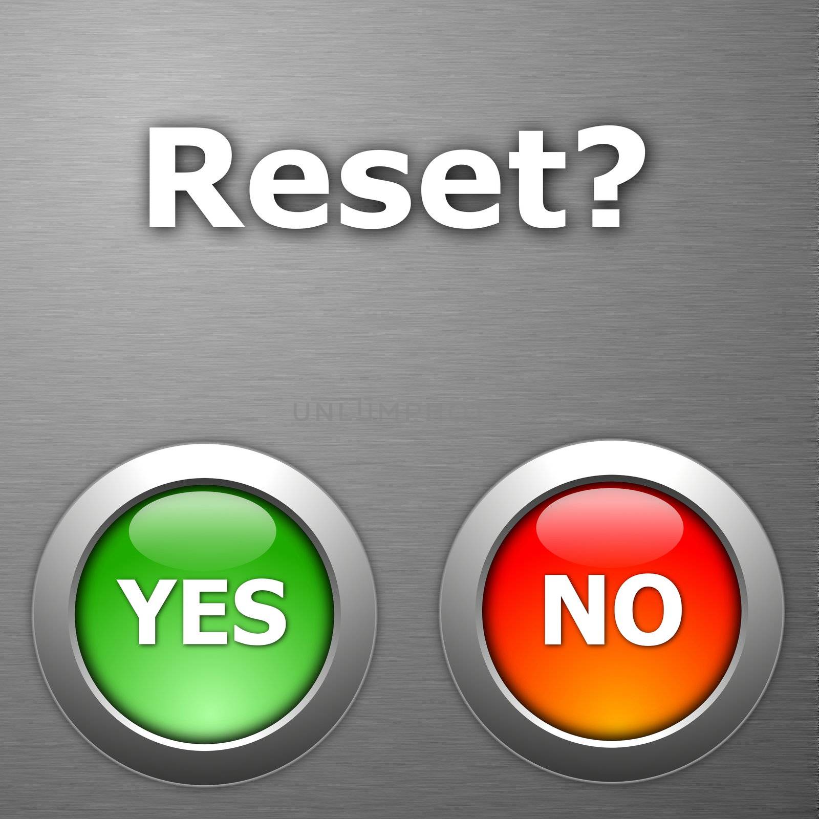 reset and yes no botton on metal