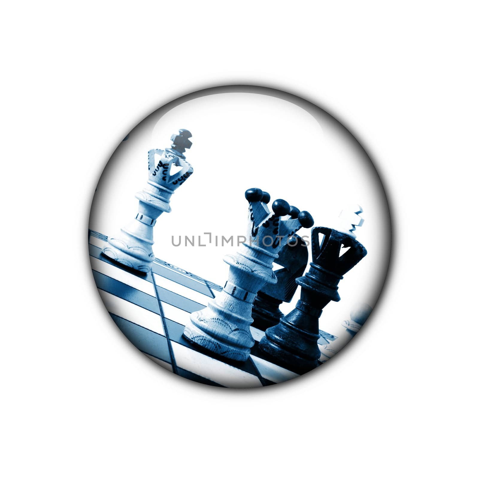 chess button showing business stratregy or competition concept