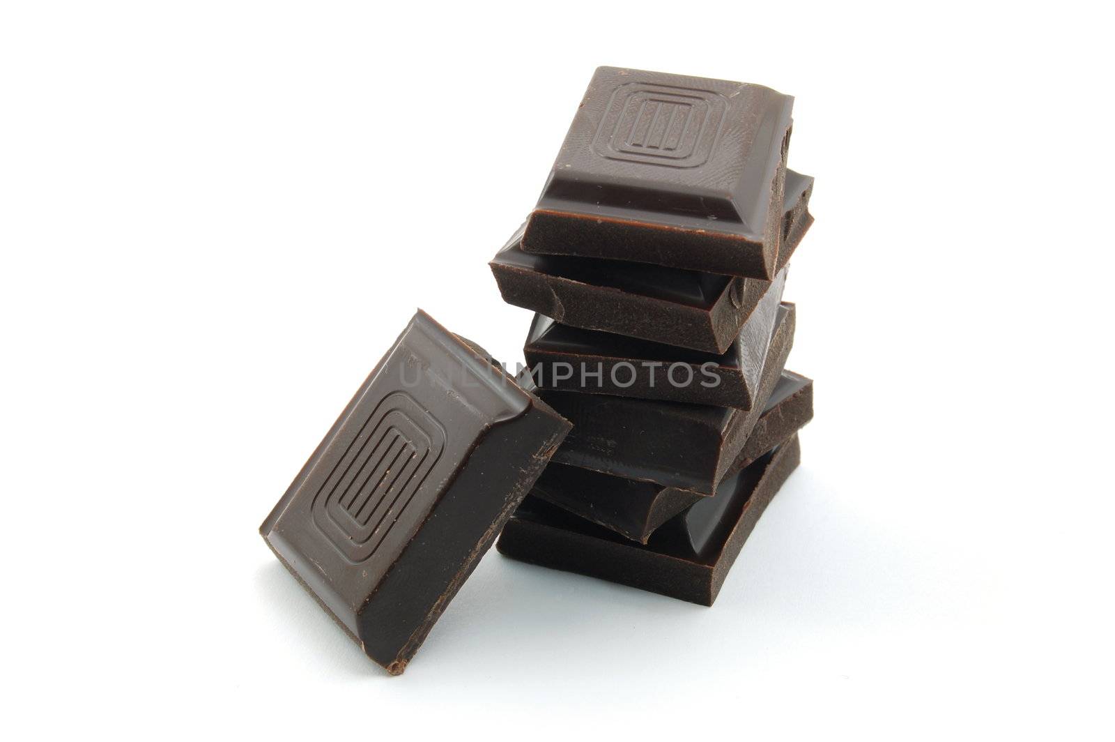 sweet chocolate for baking isolated on white background