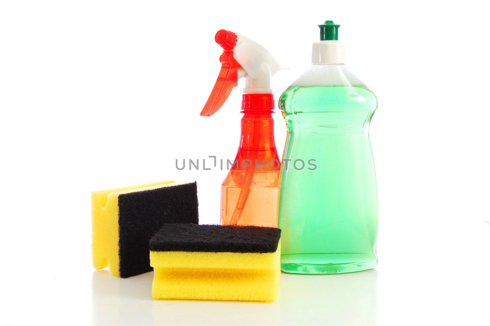 hygiene cleaners for houshold isolated on white background