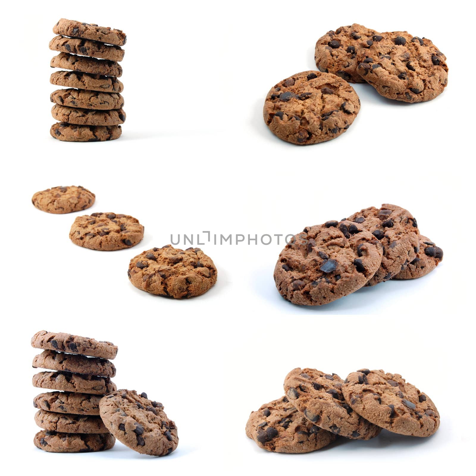 cookie or cake collection isolated on white background