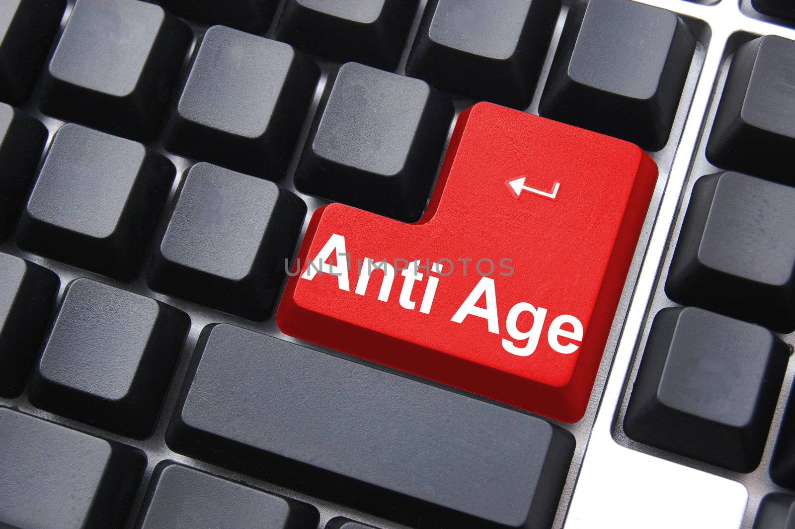 anti ageing computer button showing beauty concept