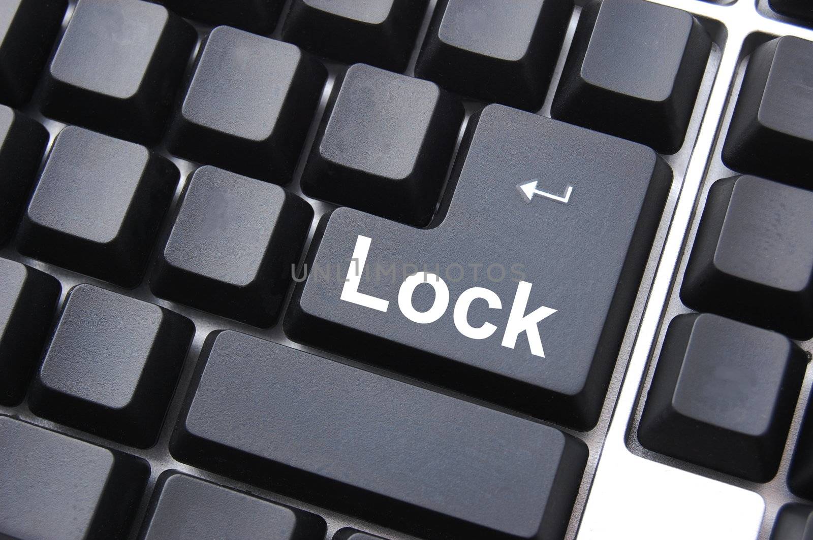 security for your computer data with lock button
