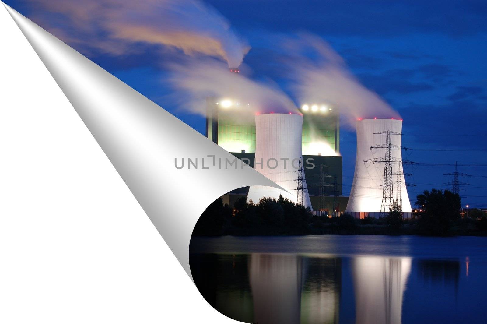 power plant concept with corner and copyspace for text message