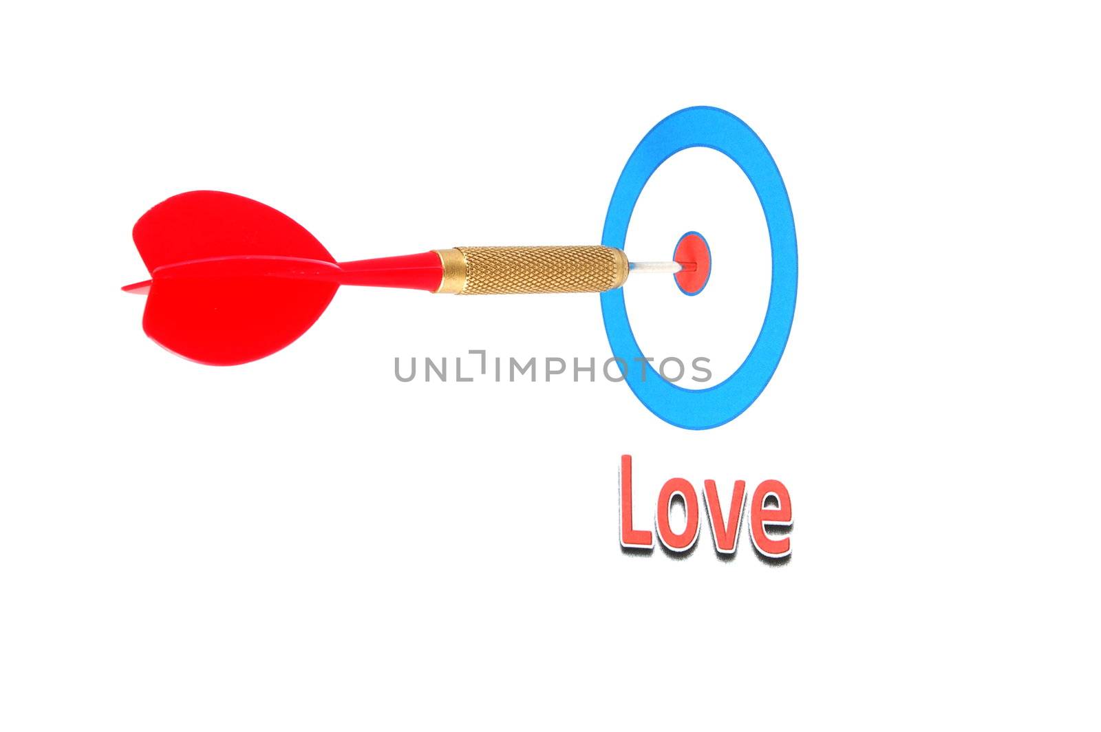 love concept with dart arrow for dating
