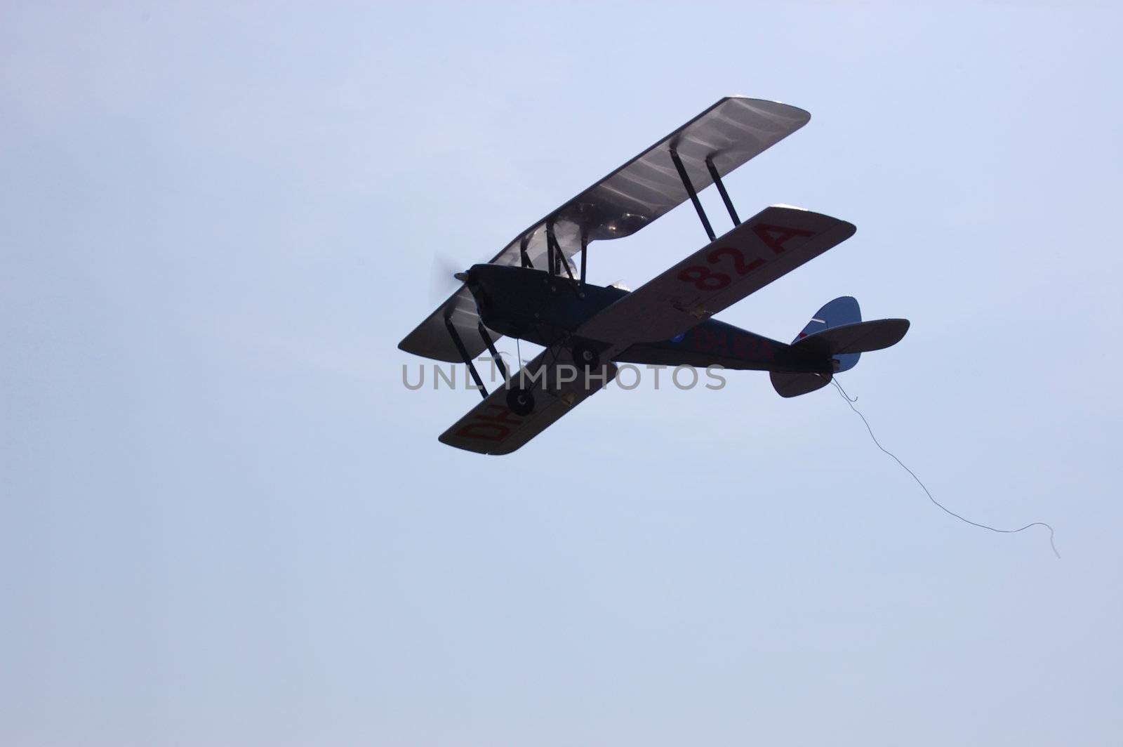 old vintage remote controlled model or toy biplane