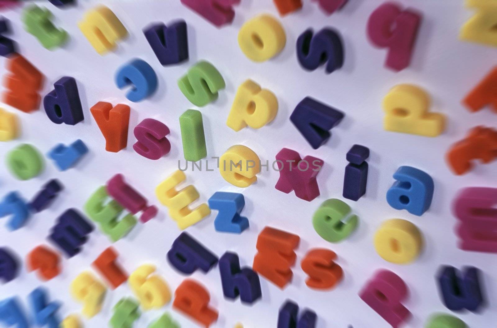 Dyslexia spelt out in a jumble of blurred letters
