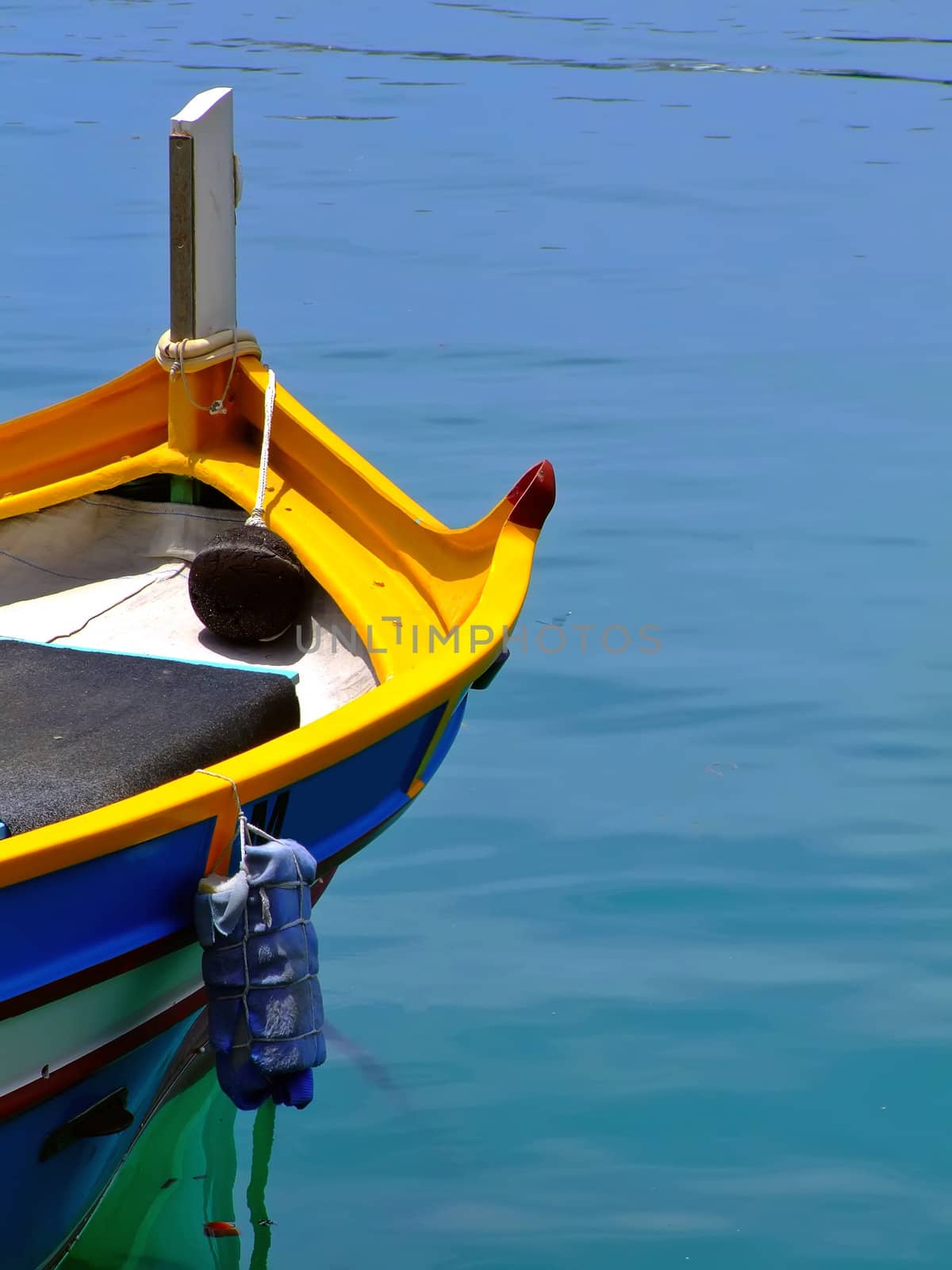 Traditional colors of the traditional Malta fishing boats, commonly known as luzzu or dghajsa.