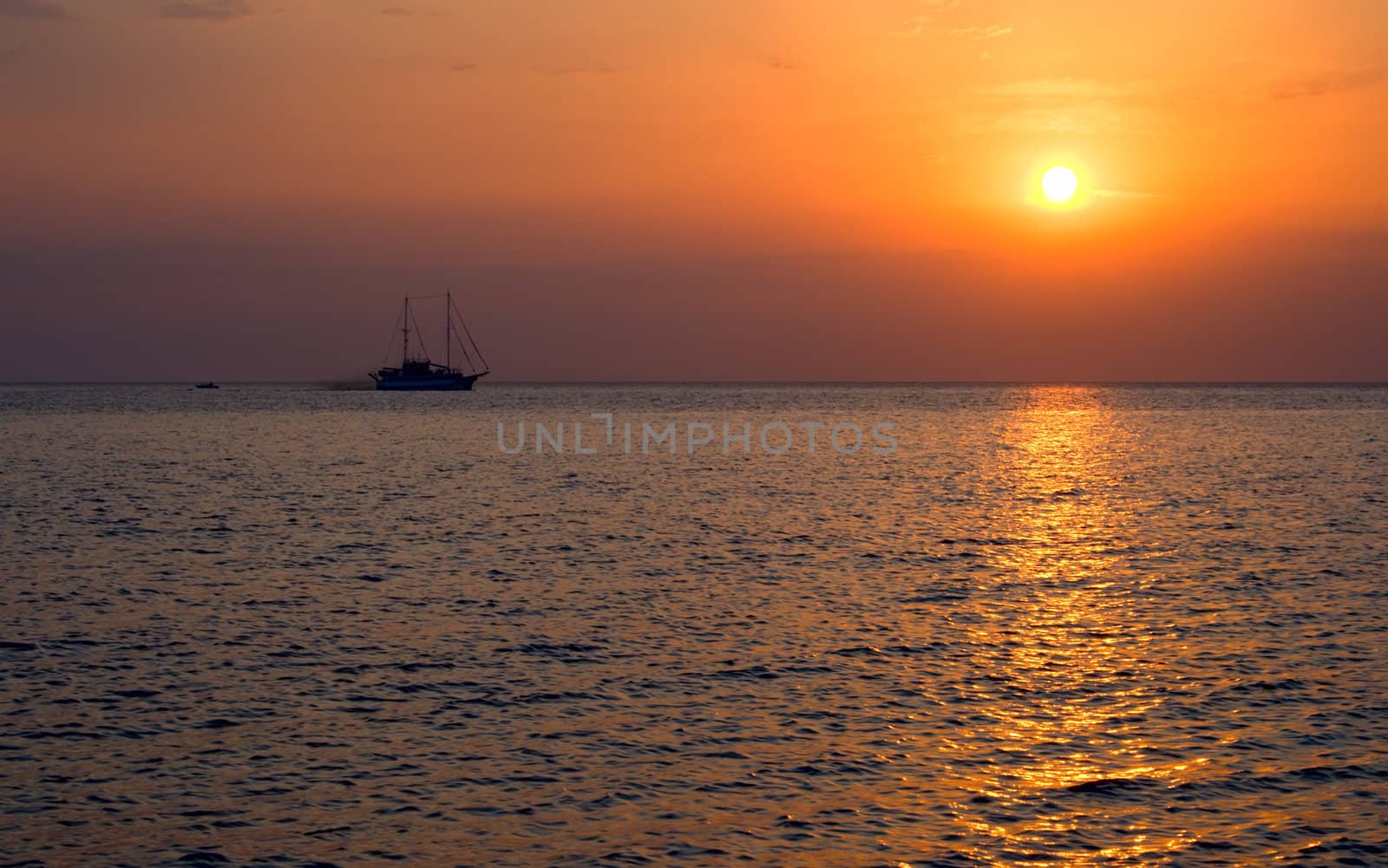 Sea.Yacht. Sunset. by Artkot