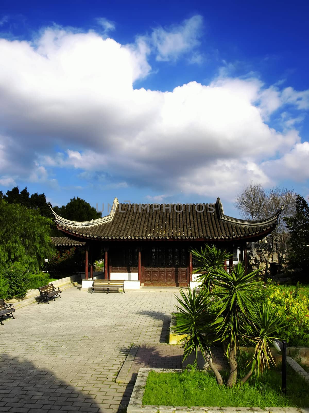 Details of an authentic Asian garden      