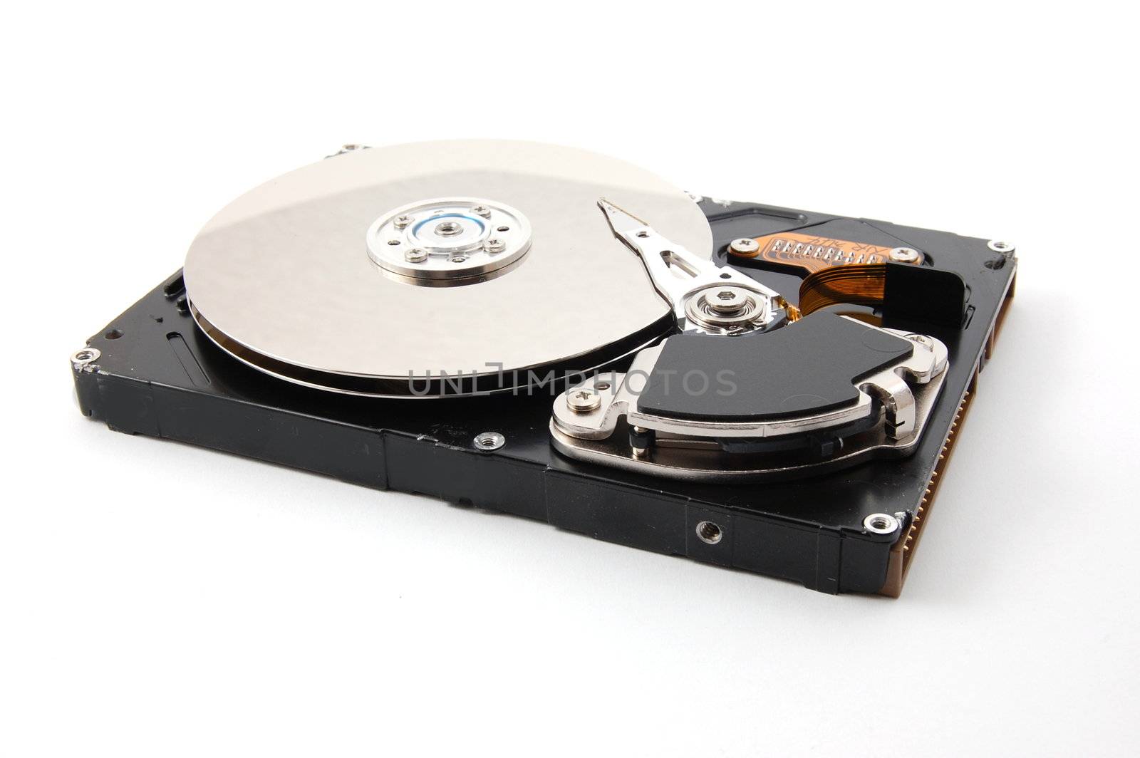 computer hard disk drive isolated on white background