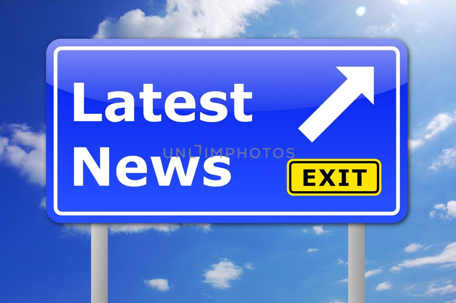 latest news concept with road sign illustration