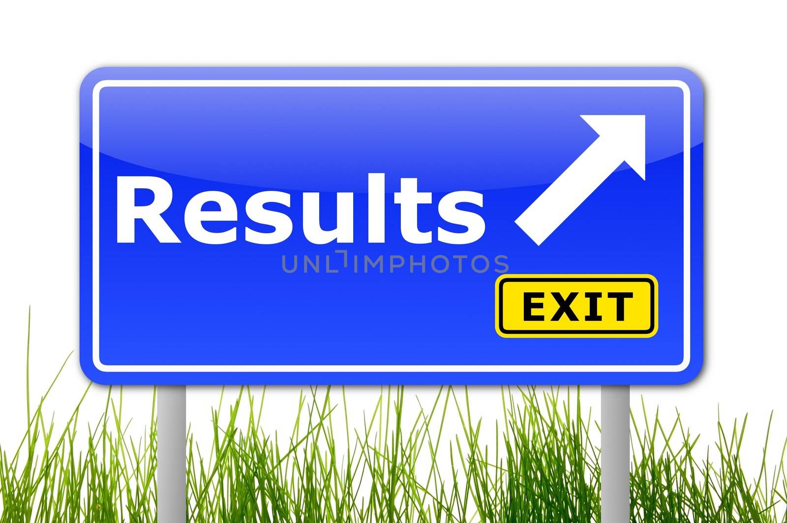 business results concept with road sign illustration
