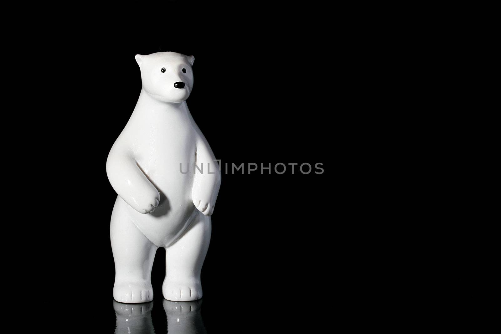 Toy - a polar bear as an ornament for winter holidays.