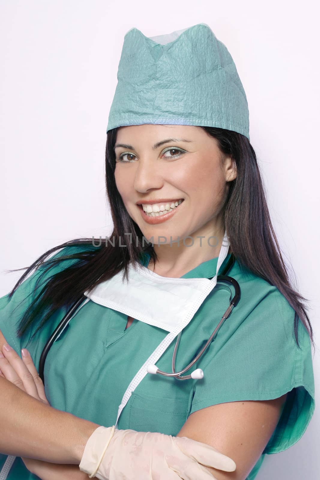 Nurse in blue medical uniform
