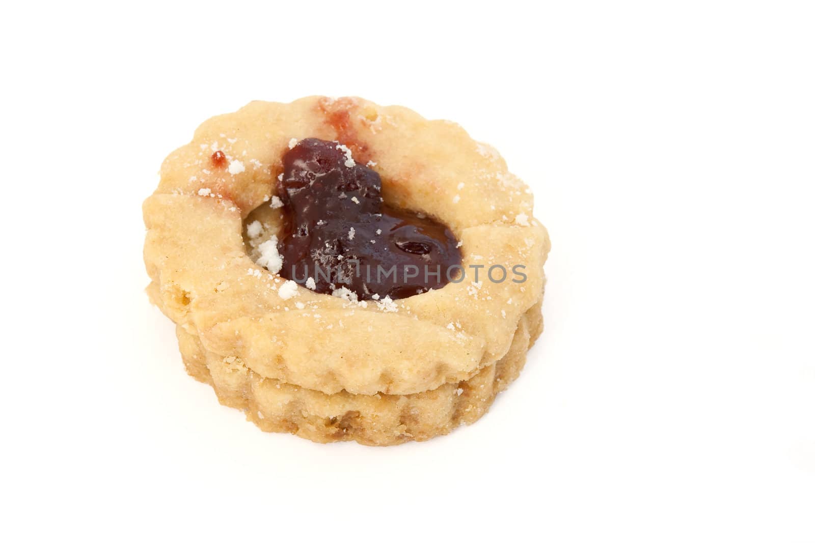homemade jam pastries isolated on white background
