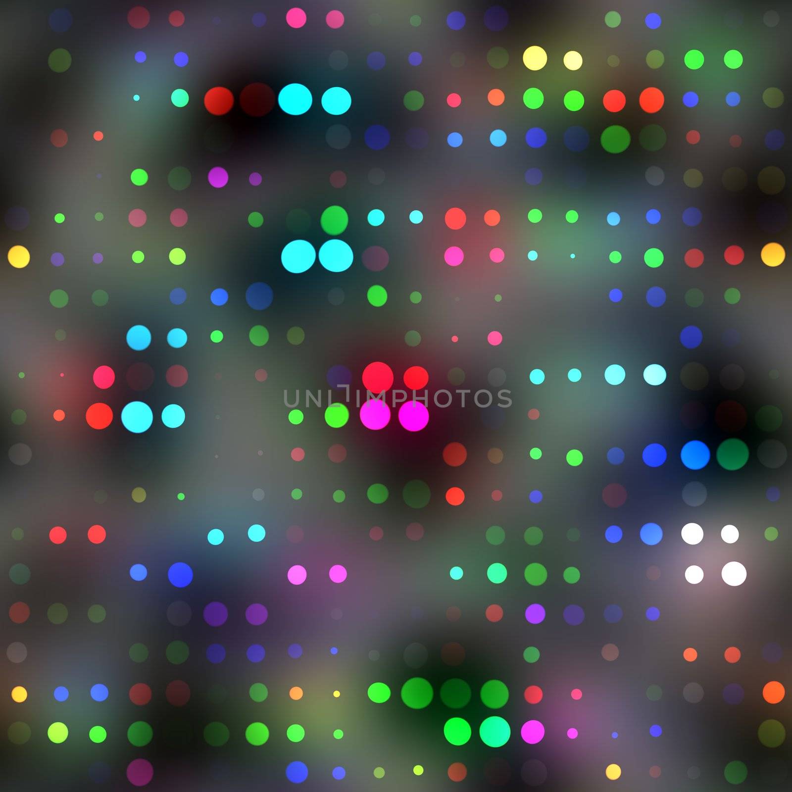 seamless texture of vibrant color rounds on a misty grey background