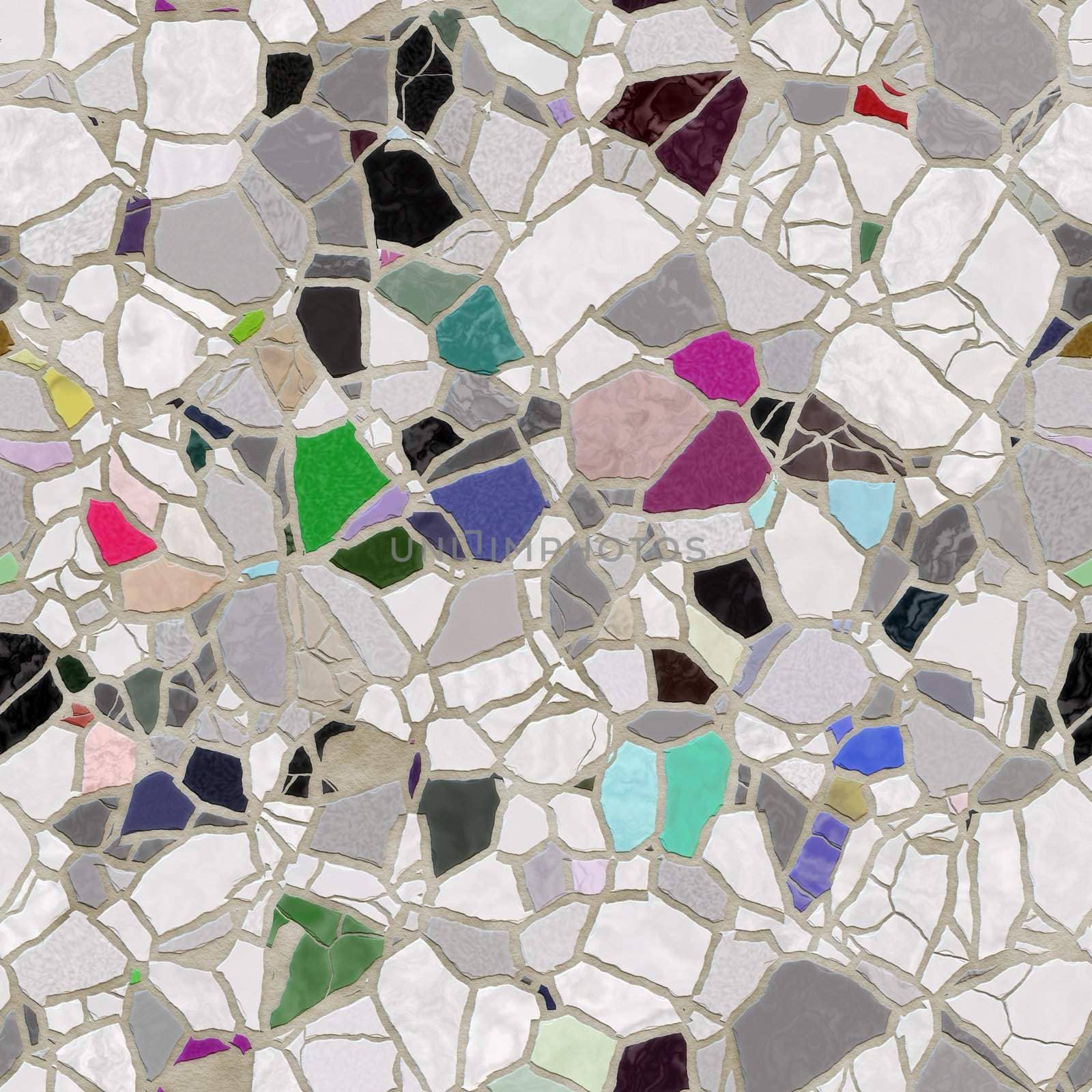 seamless texture of bright slate stone pieces in cement