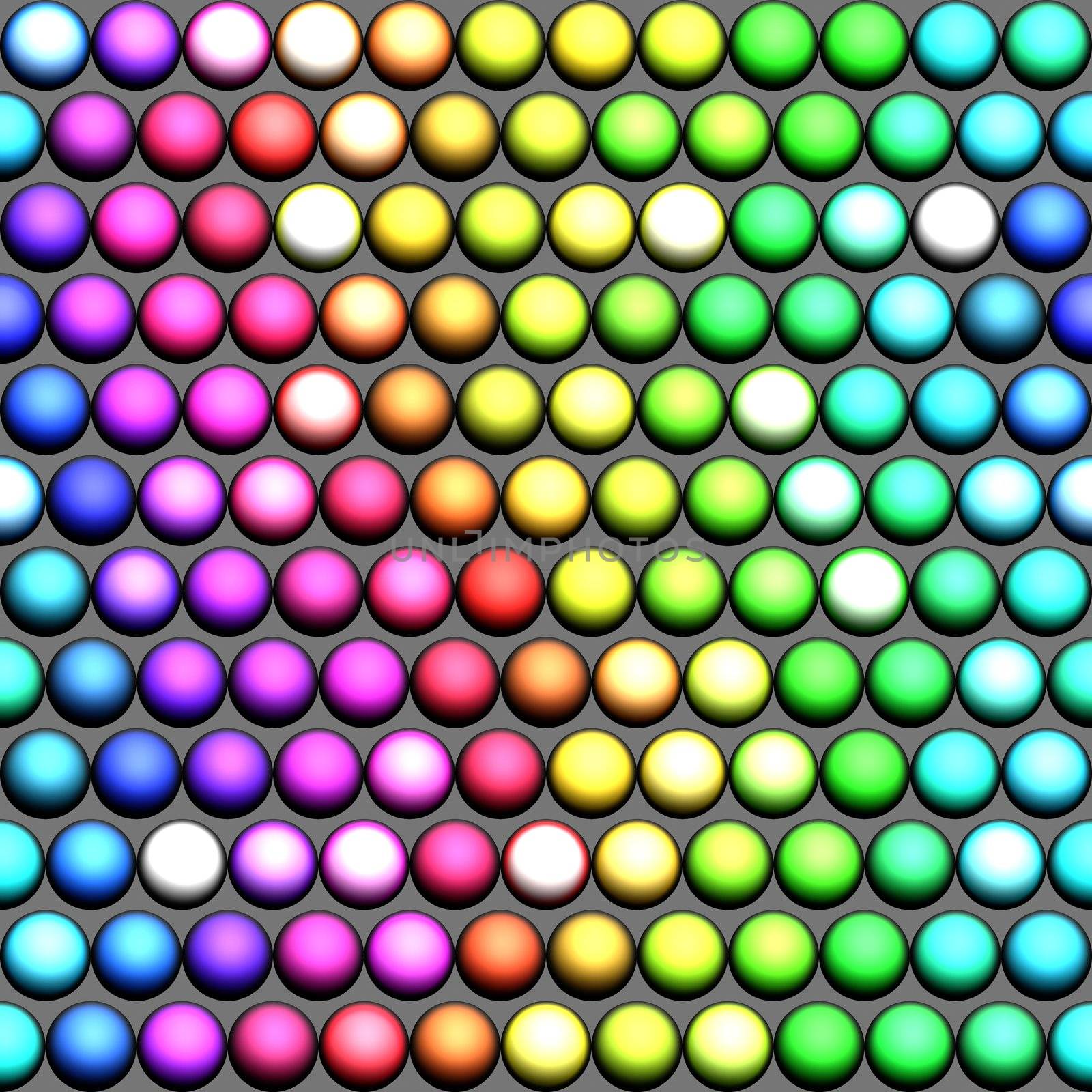 seamless pattern of marble spheres in prism colors
