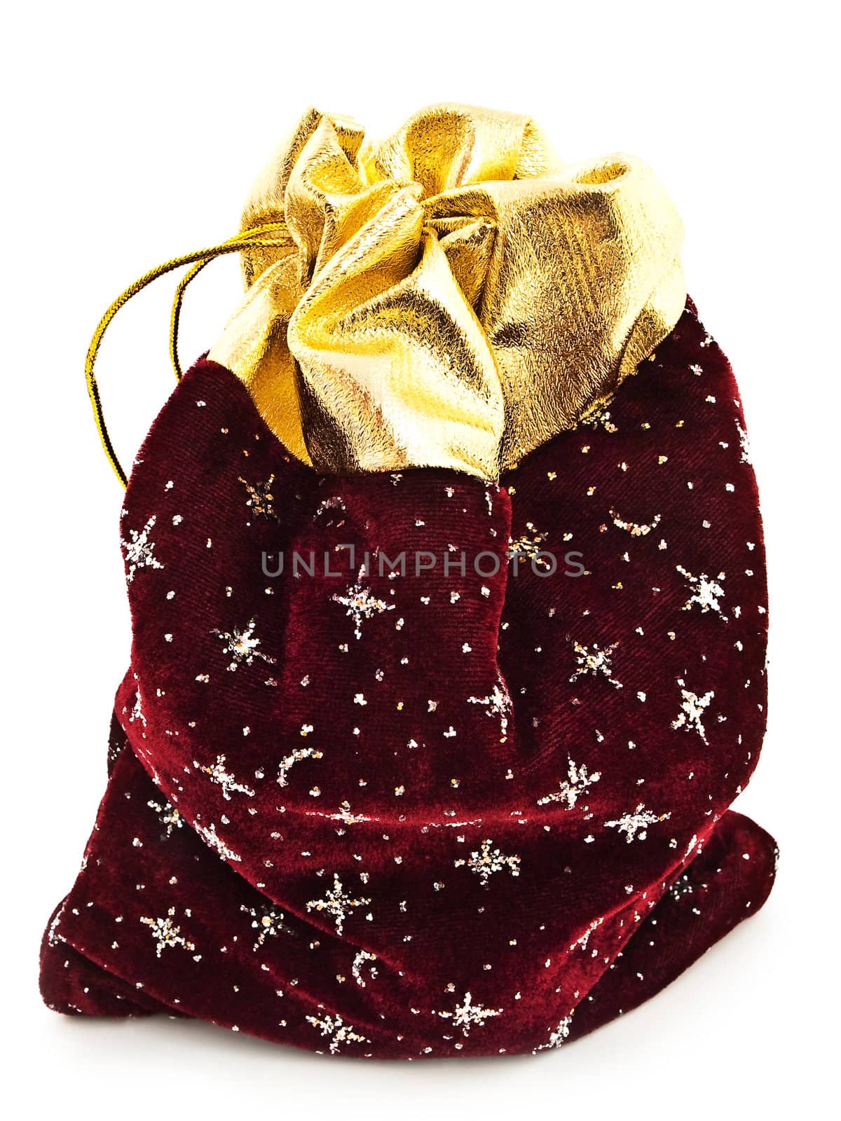 New year gift sack against the white background