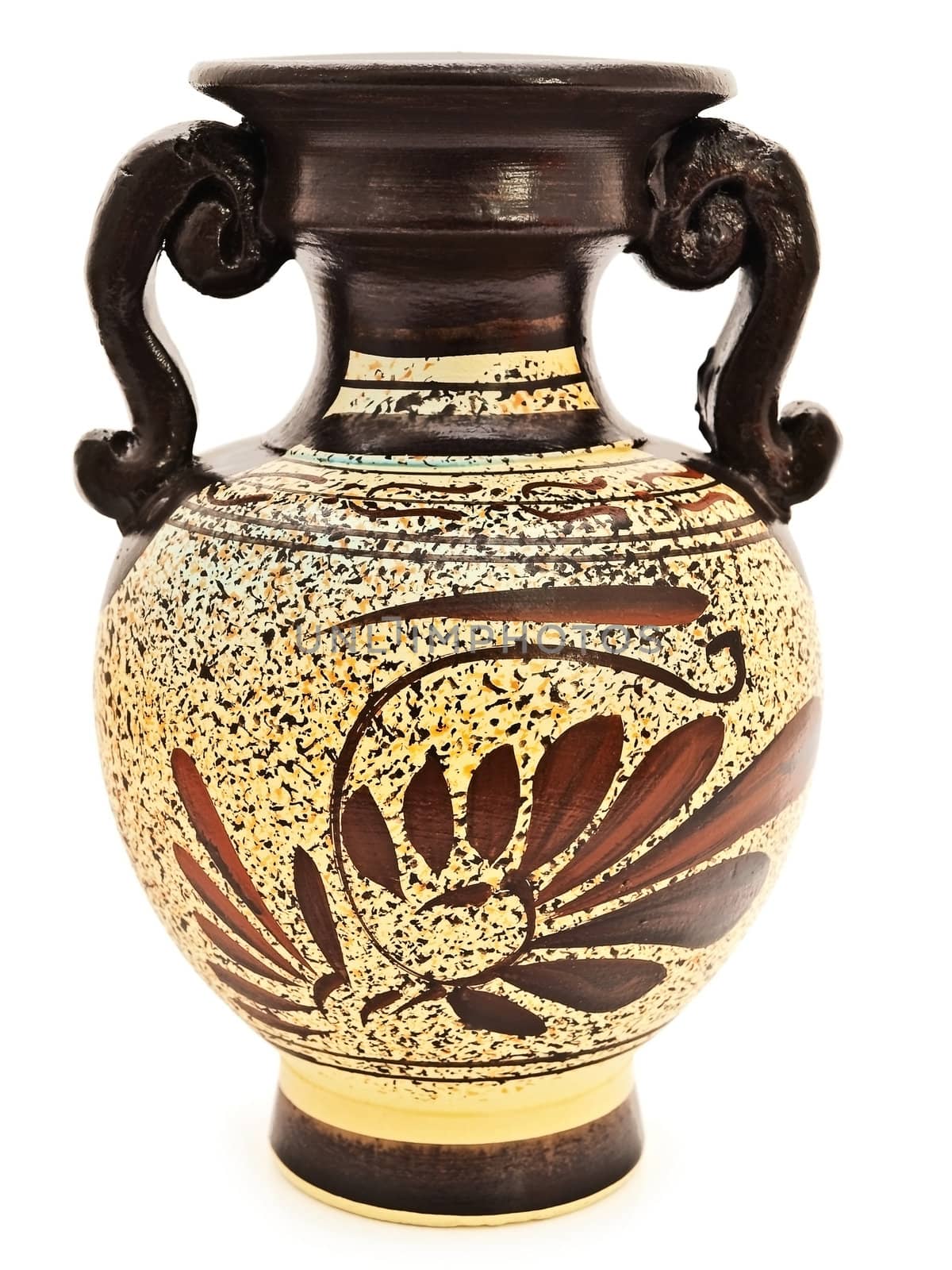Photo of antique vase against white background