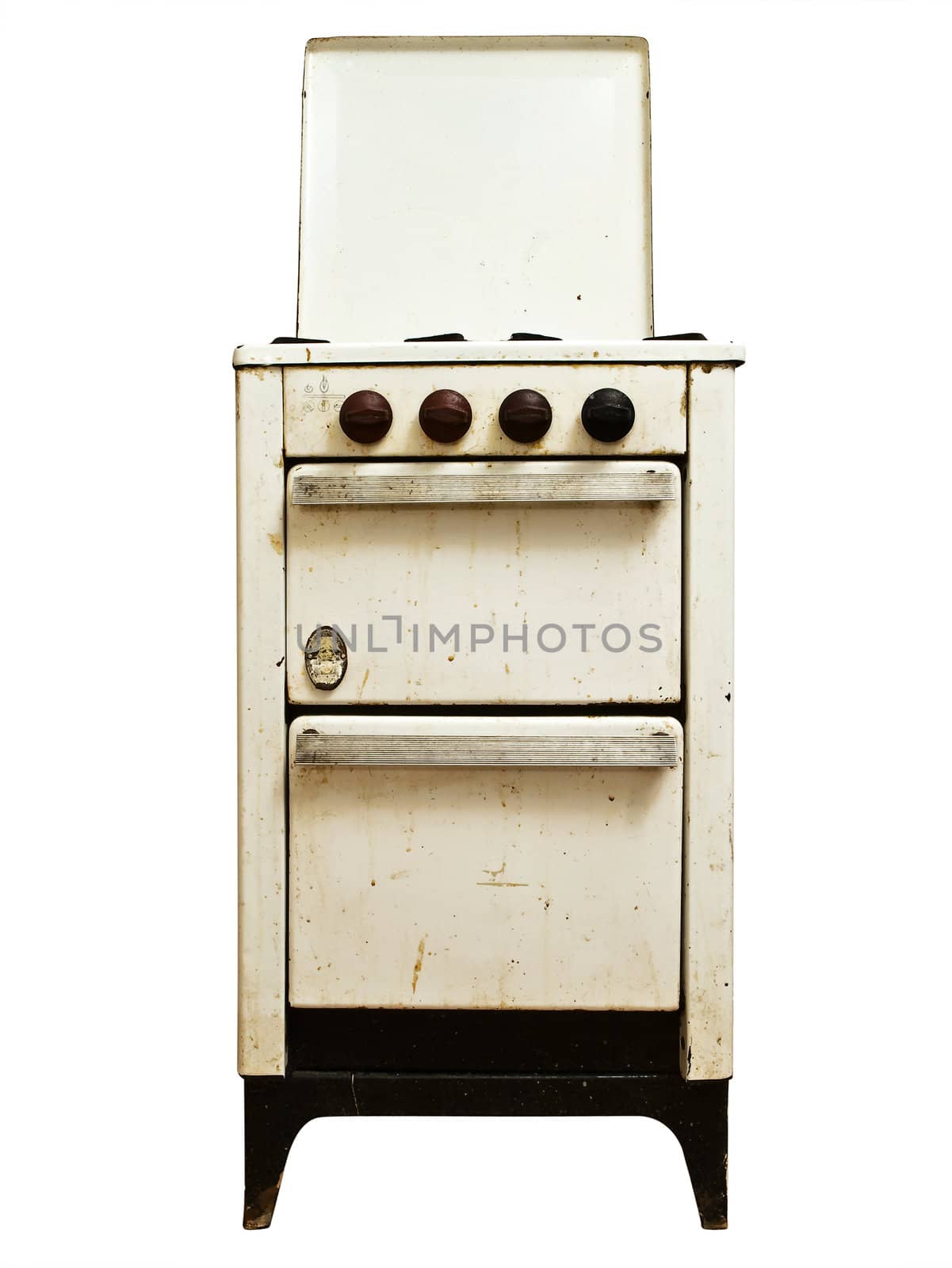 old gas cooker over the white background