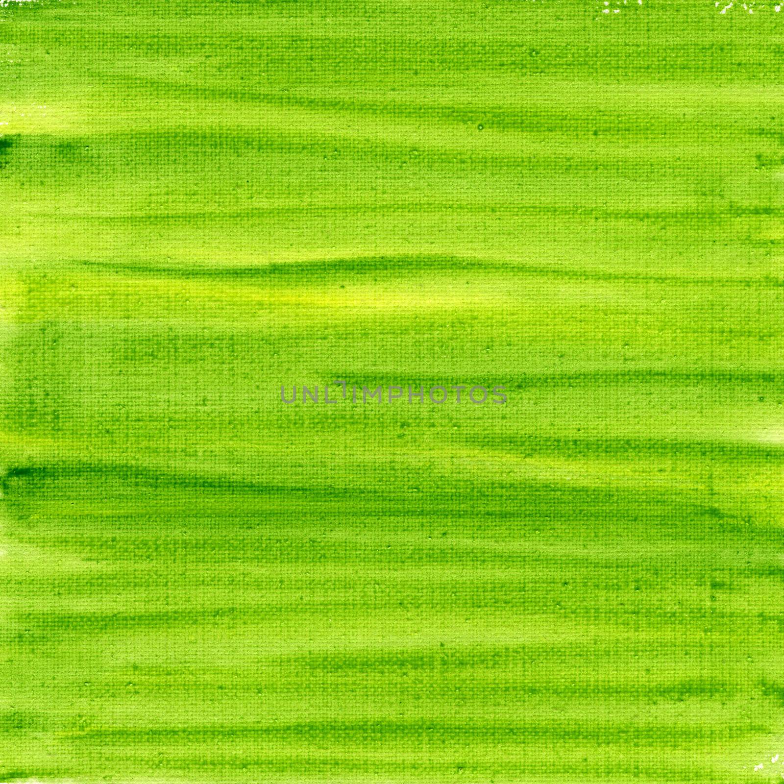 texture of rough green and yellow watercolor abstract on artist cotton canvas, self made by photographer