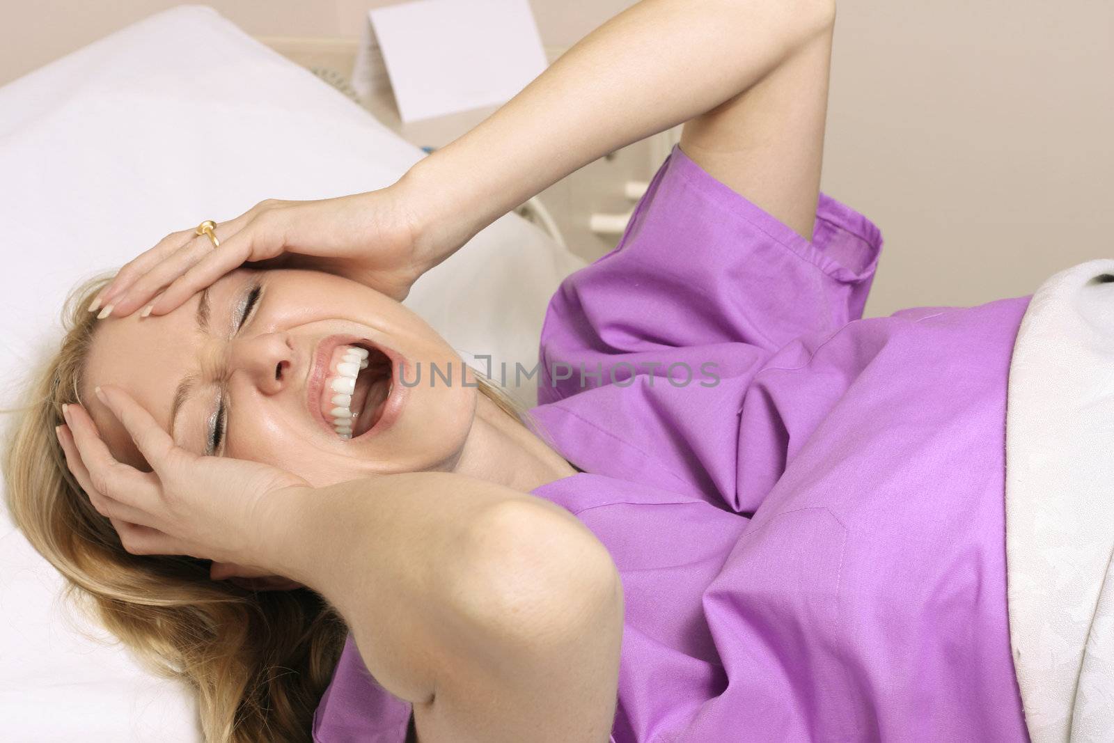 A woman in travail - childbrith or anguish