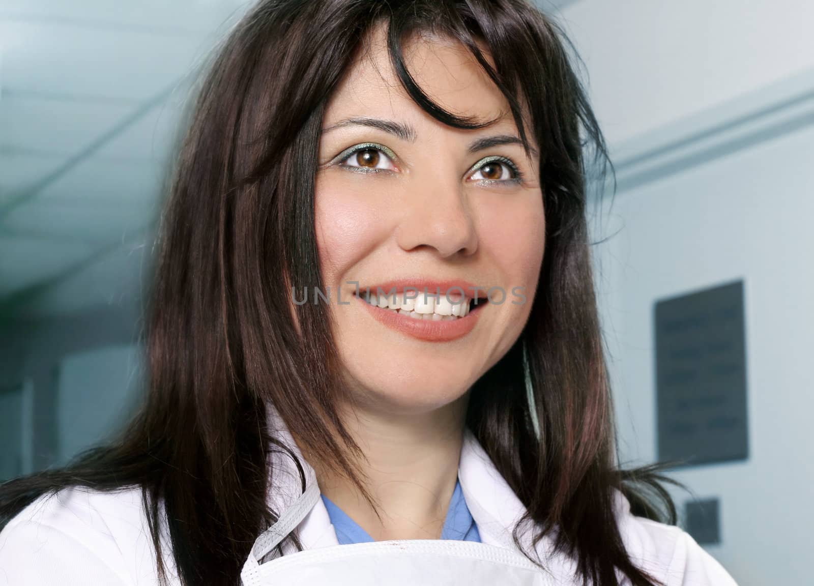 Smiling hospital or clinical staff
