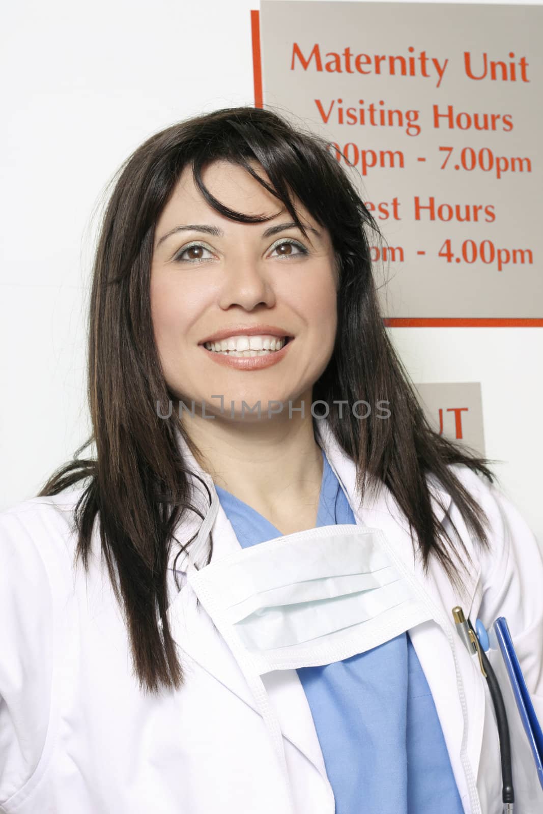 A hospital worker in the maternity ward area of hospital