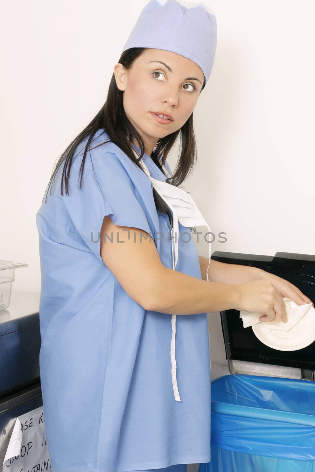 Hospital worker in the staff room.